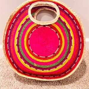 Multicolor Woven Tote Bag